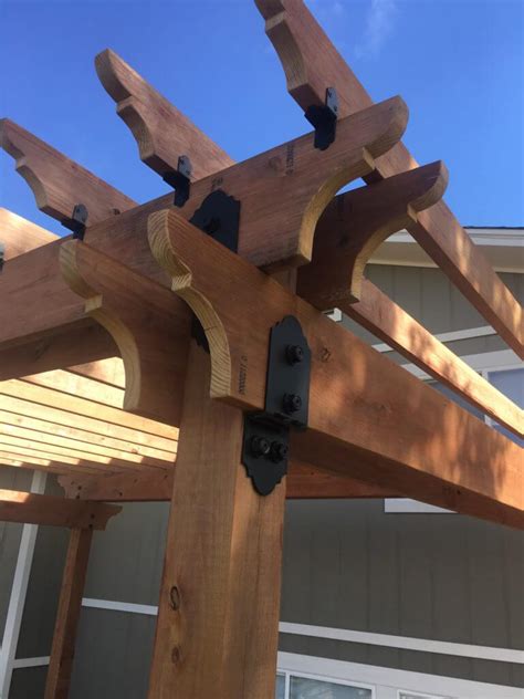 metal arbor brackets|decorative metal brackets for pergola.